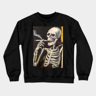 Skeleton Smoking a Cigarette Crewneck Sweatshirt